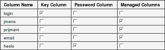 MySQL Table Resource Wizard - Database Columns
