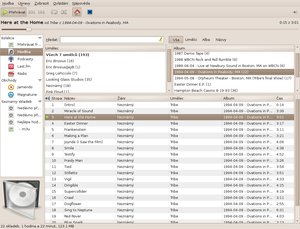 ubuntu 9.10 karmic koala 600 rhythmbox hlavni okno