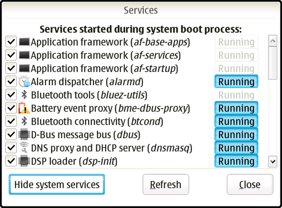 maemo control services system
