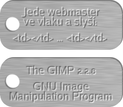 GIMP 15 Oba plíšky s vyraženým textem