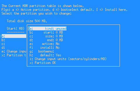 netbsd instalace partition-options