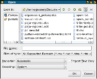 QFileDialog - widget