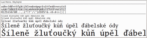 fixed width font