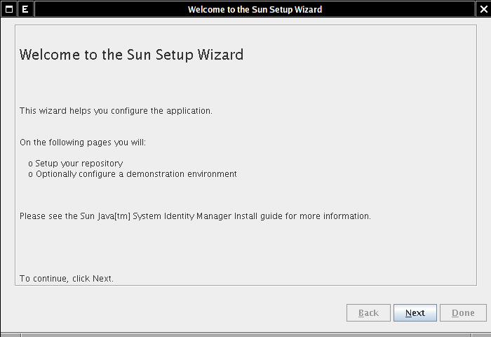 Welcome to the Sun Setup Wizard