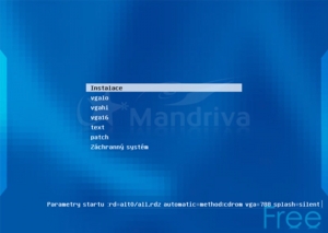 Bootovací obrazovka distribuce Mandriva 2007 RC1