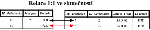 Relace 1:1 ve skutečnosti