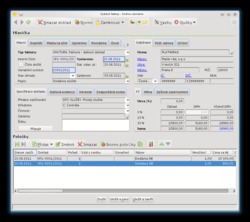 Formulář vystavené faktury