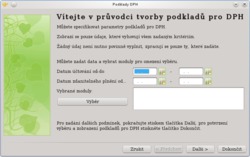 Úvodní dialog průvodce podklady k DPH