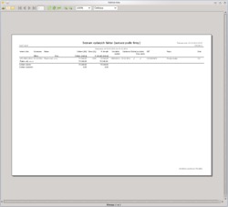 Seznam vydaných faktur se sumací podle firem