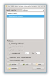 Dialog tisku výkazu daňové evidence