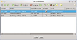 Výběr typu faktury