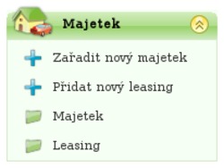 Box Majetek v programu FlexiBee