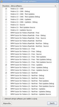 fedora 13 desktop zdroje softwaru