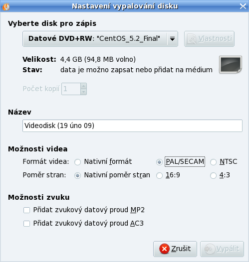 mandriva 2009 cz 03 112 nastaveni vypalovani disku