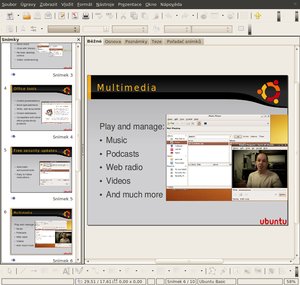 ubuntu 10.04 lucid lynx screenshot presenting ubuntu openoffice.org Impress