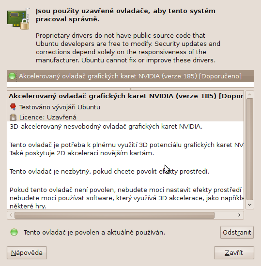 ubuntu 9.10 karmic koala 099 instalace nvidia