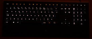 Podsvícení K740 při nejvyšší intenzitě