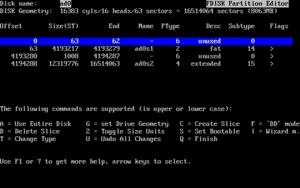 FreeBSD
fdisk