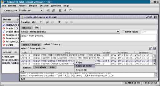 SQL screen
