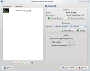 galerie facebook gwenview export dialog