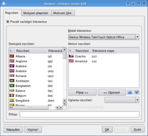 konfigurace v KDE multimedialni-klavesnice-kxkb