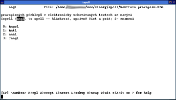 Spuštěný ispell nalezl chybu - cizojazyčné slovo