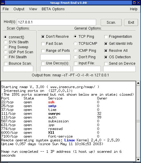 Průzkumník portů
nmap