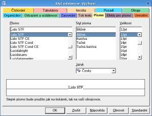 dialog odstavec ooo