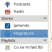 Rhythmbox, obchod Magnatune (náhled)