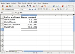 Calc: řazení, filtry a mezisoučty