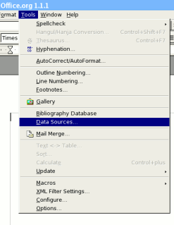 OpenOffice Writer - Tools menu