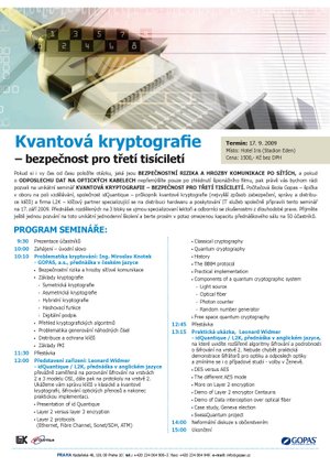 gopas 2009 letak kvantova kryptografie