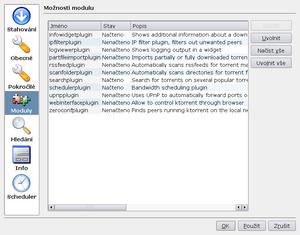ktorrent - moduly