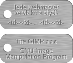 GIMP 15 Oba plíšky
s vyraženým textem