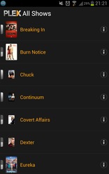 Plex na Androidu – Seznam televizních seriálů
