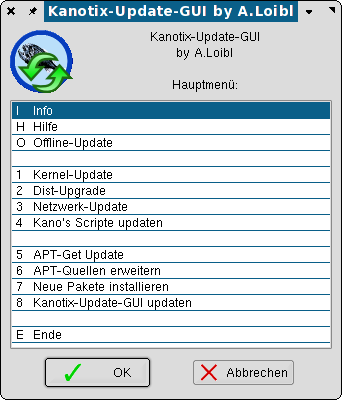 kanotix update-gui