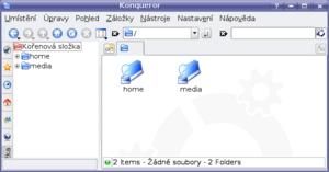 kubuntu 6.10: 07_konqueror_korenova_slozka_neviditelna