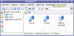 kubuntu 6.10: 13_konqueror_viditelny_sdileny_adresar