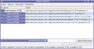 kubuntu 6.10: 26_adept_updater_downloading