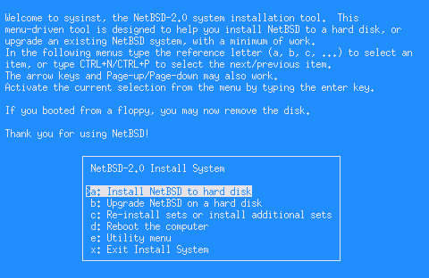 netbsd instalace mainmenu