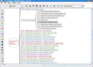 Obrázek 3: FreeMind 0.8.0 na Linuxovém desktopu