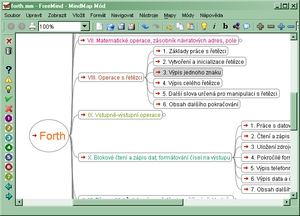 Obrázek 4: FreeMind 0.8.0 na systému Microsoft Windows 98
se 'systémovým' skinem