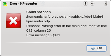 kde4.1 koffice2 kpresenter failed export