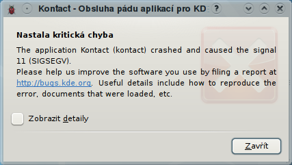 kde4.1 kontact crash