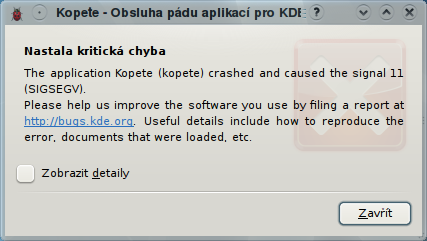 kde4.1 kopete crash