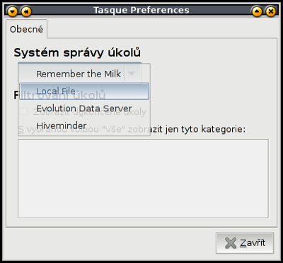 tasque backend selection