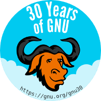 Logo akce Setkání u příležitosti 30. výročí projektu GNU