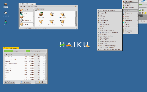 Haiku powered by Debian