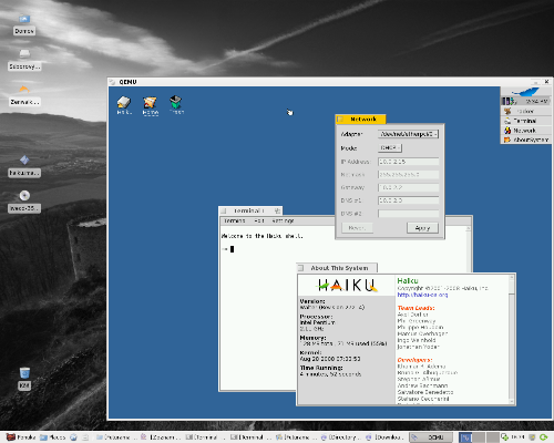 Haiku pod Qemu v Linuxe