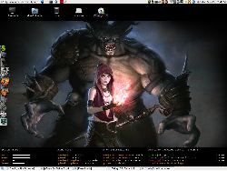 ArchLinux,Gnome,Conky,Cairo-dock a wallpaper z Dragon Age